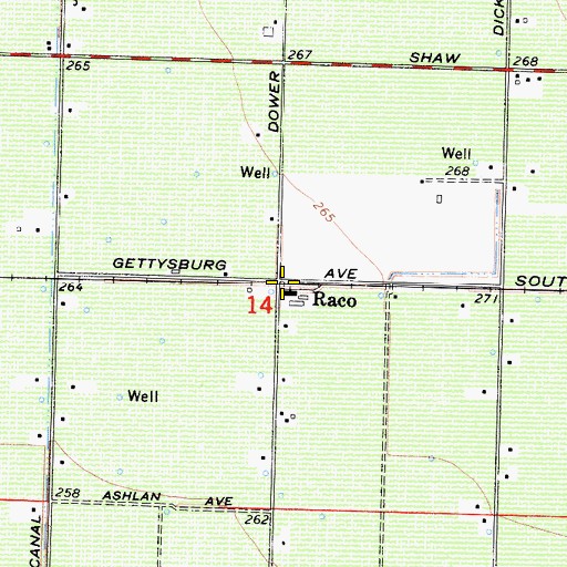 Topographic Map of Raco, CA