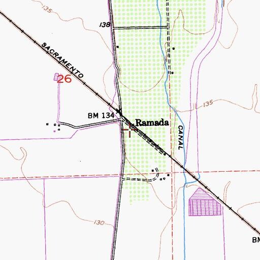 Topographic Map of Ramada, CA