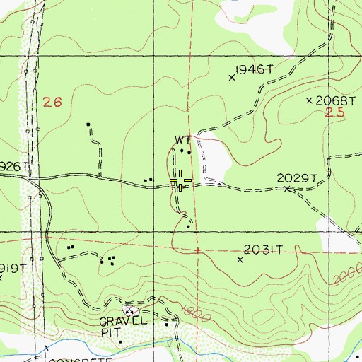 Topographic Map of Redwoods, CA