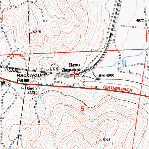 Topographic Map of Reno Junction, CA