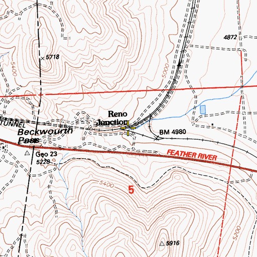 Topographic Map of Reno Junction, CA