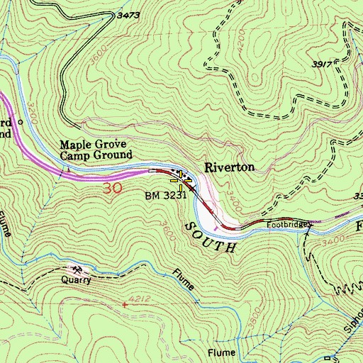 Topographic Map of Riverton, CA