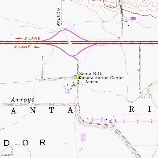 Topographic Map of Santa Rita Rehabilitation Center Annex, CA