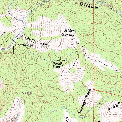 Topographic Map of Scott Place, CA