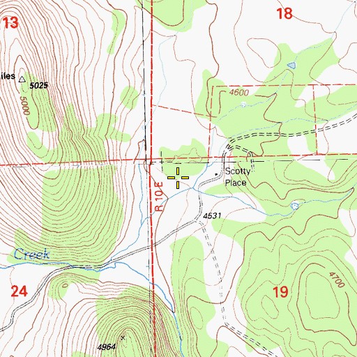 Topographic Map of Scotty Place, CA