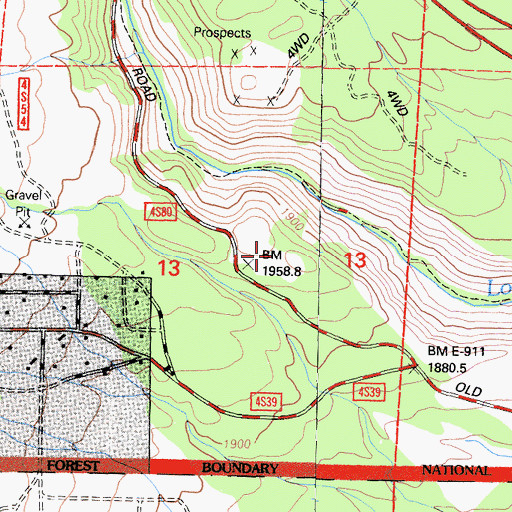 Topographic Map of Sherwin Summit, CA