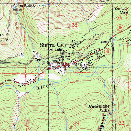 Topographic Map of Sierra City, CA