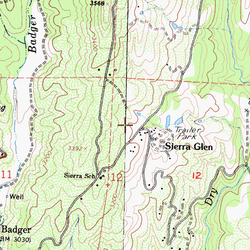 Topographic Map of Sierra Glen, CA