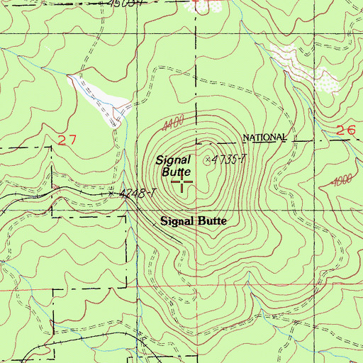 Topographic Map of Signal Butte, CA