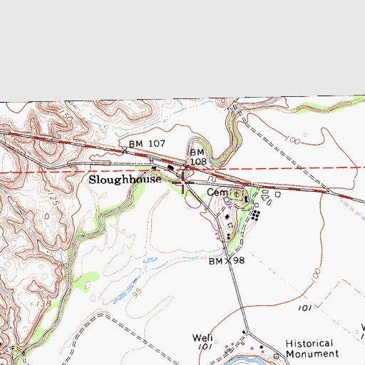 Topographic Map of Sloughhouse, CA