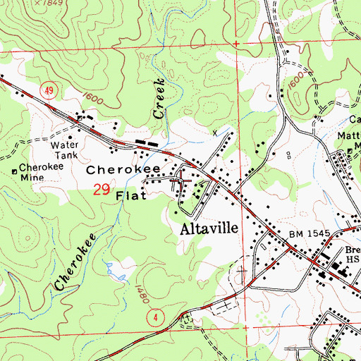 Topographic Map of Altaville, CA