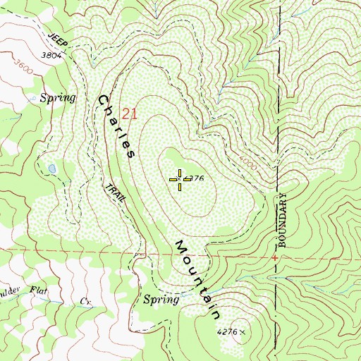 Topographic Map of Charles Mountain, CA