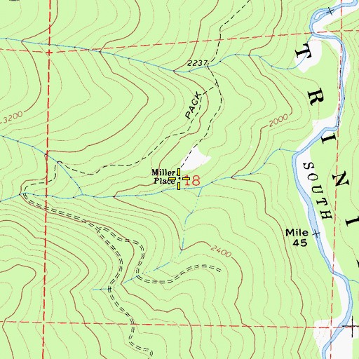 Topographic Map of Miller Place, CA