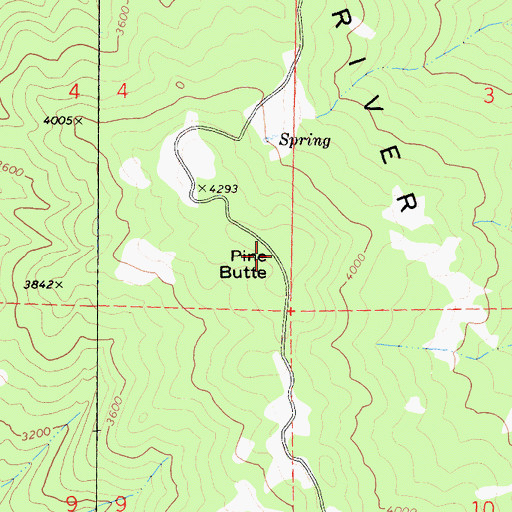 Topographic Map of Pine Butte, CA