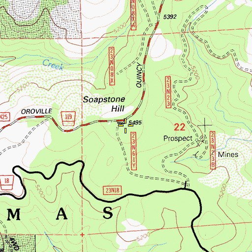 Topographic Map of Soapstone Hill, CA