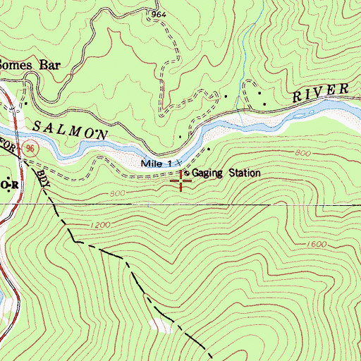 Topographic Map of Somes Bar, CA