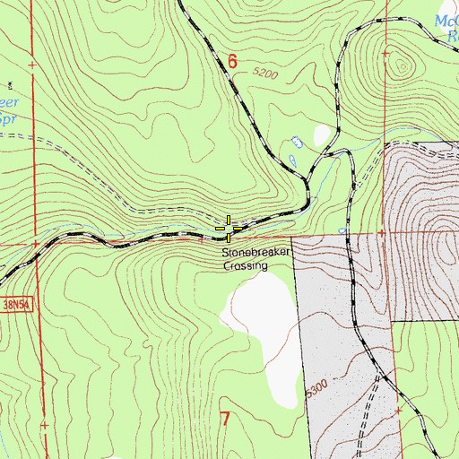 Topographic Map of Stonebreaker Crossing, CA