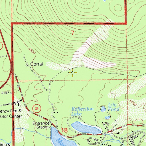 Topographic Map of Summertown, CA