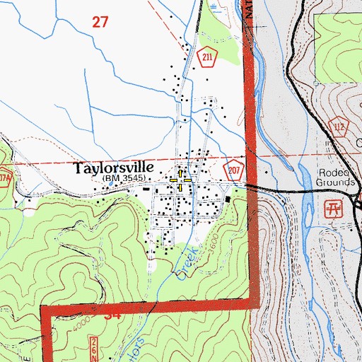Topographic Map of Taylorsville, CA