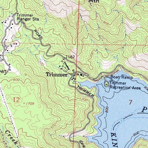 Topographic Map of Trimmer, CA