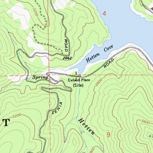 Topographic Map of Ueland Place, CA