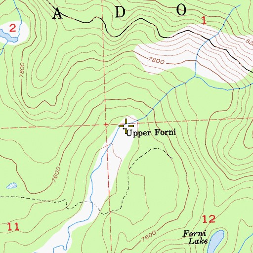 Topographic Map of Upper Forni, CA