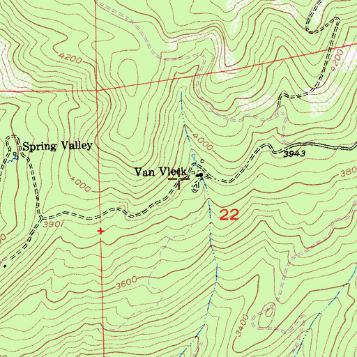 Topographic Map of Van Vleck, CA