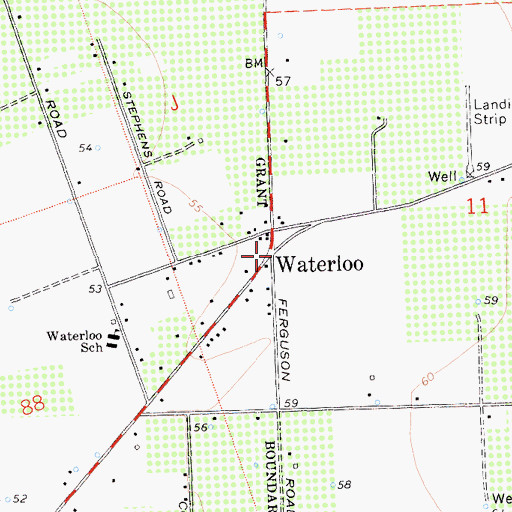 Topographic Map of Waterloo, CA