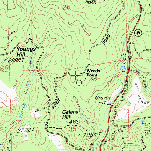 Topographic Map of Weeds Point, CA