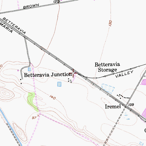 Topographic Map of Betteravia Junction, CA