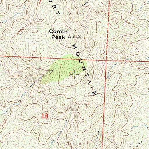 Topographic Map of Bucksnort Mountain, CA