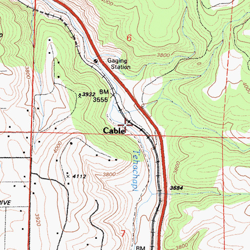 Topographic Map of Cable, CA