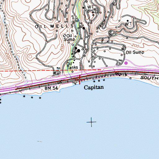 Topographic Map of Capitan, CA