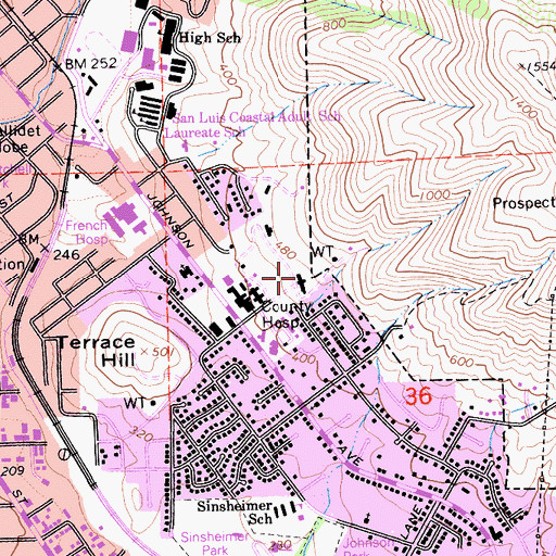 Topographic Map of Casa Loma Sanitarium, CA