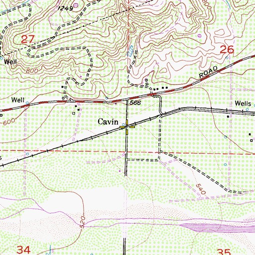 Topographic Map of Cavin, CA