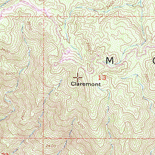 Topographic Map of Claremont, CA