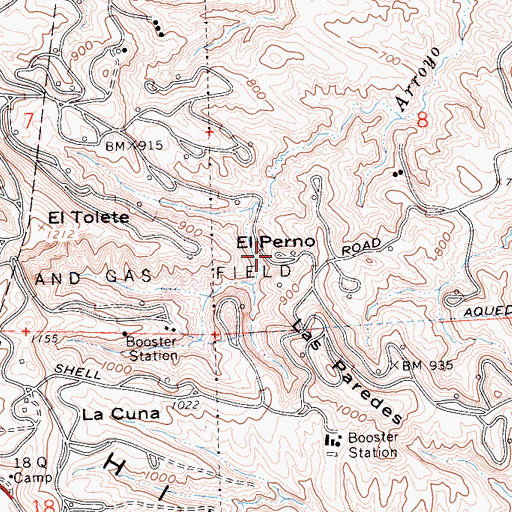 Topographic Map of El Perno, CA