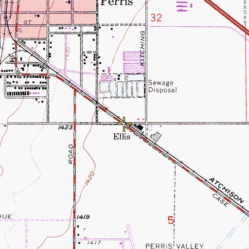 Topographic Map of Ellis, CA