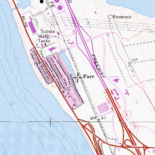 Topographic Map of Farr, CA