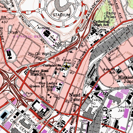 Topographic Map of Pacific Alliance Medical Center, CA