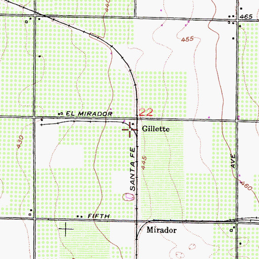 Topographic Map of Gillete, CA