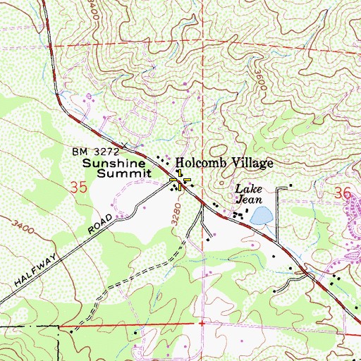 Topographic Map of Holcomb Village, CA