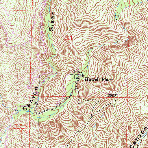 Topographic Map of Howell Place, CA