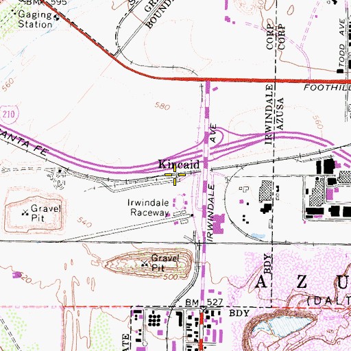 Topographic Map of Kincaid, CA