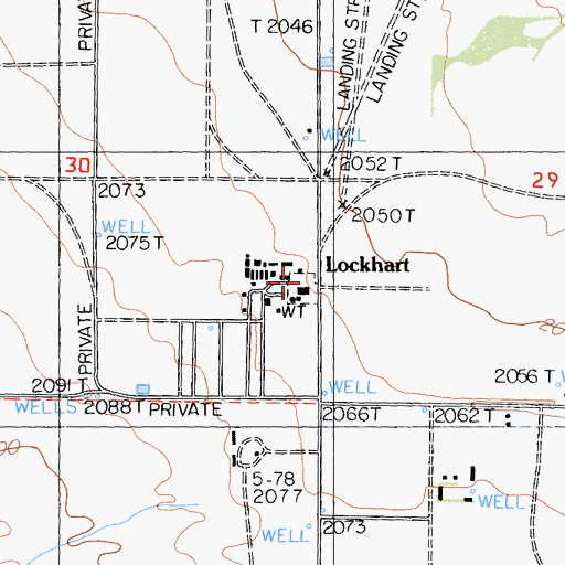 Topographic Map of Lockhart, CA