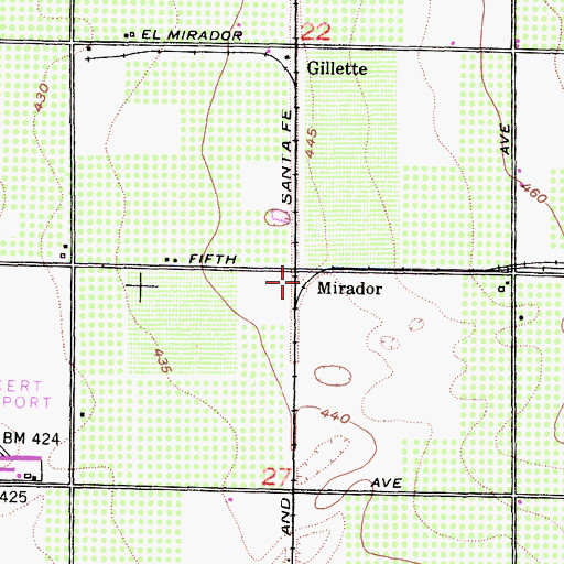 Topographic Map of Mirador, CA