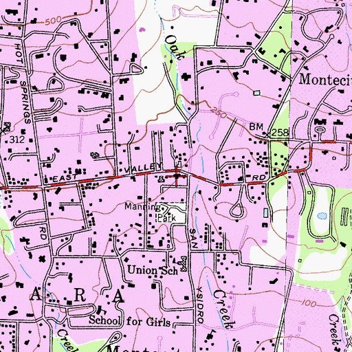 Topographic Map of Montecito, CA
