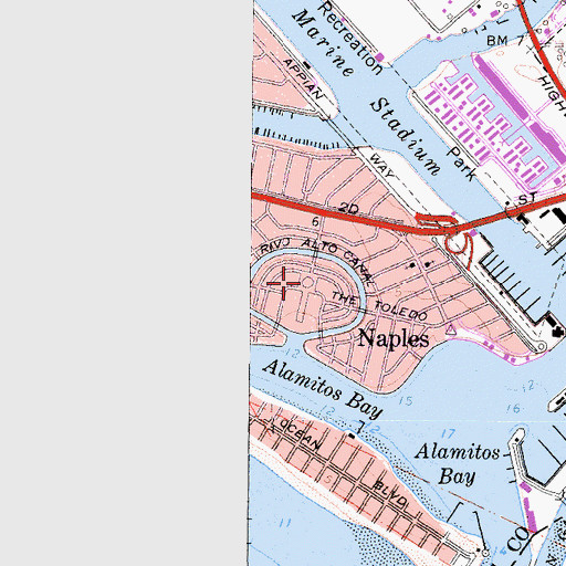 Topographic Map of Naples, CA