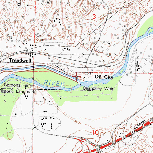 Topographic Map of Oil City, CA
