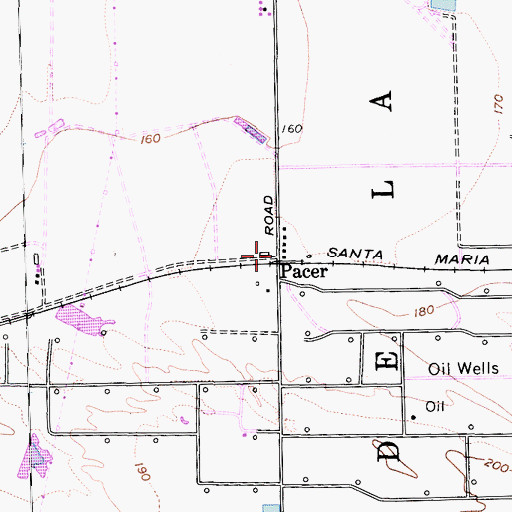 Topographic Map of Pacer, CA